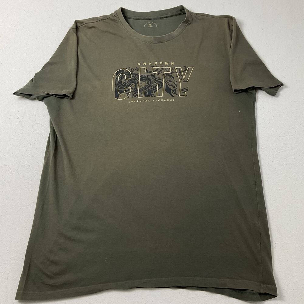 Original Brand Unknown City Cultural Exchange Olive Green Adult XL T Shirt